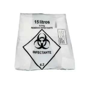 Saco Hospitalar Branco – 15 Litros – Pacote com 100 Unidades - 1